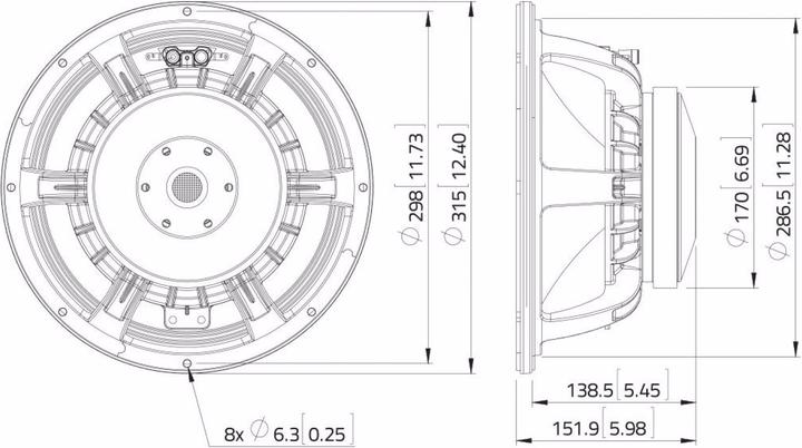 Produktbild Lavoce WAF122.50/4 12" Woofer, Ferrit, Alukorb (1 Stk.)