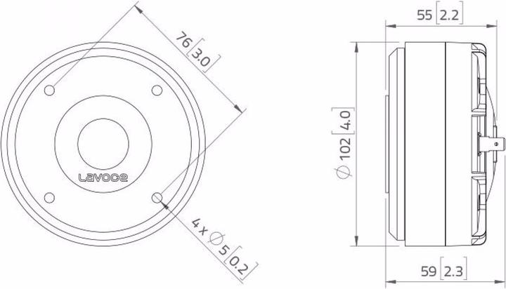 Actual product image Lavoce DF10.17 1" compression driver, ferrite