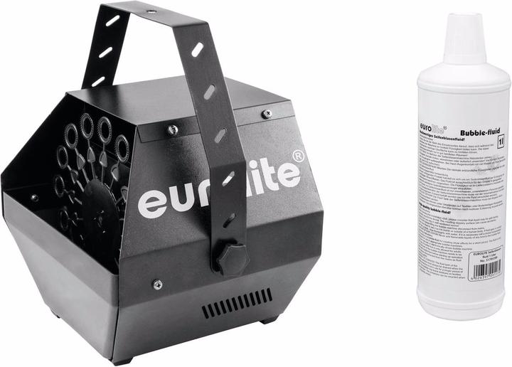 Produktbild Eurolite Set B-100 Seifenblasenmaschine schwarz DMX + Seifenblasenfluid 1l