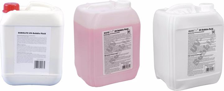 Eurolite Set 3x UV bubble fluid 5l yellow + red + blue