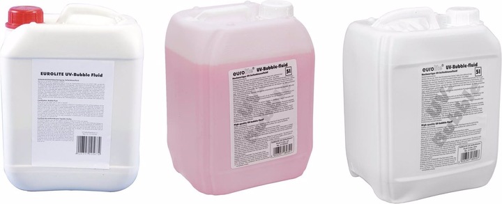 Eurolite Set 3x UV bubble fluid 5l giallo + rosso + blu