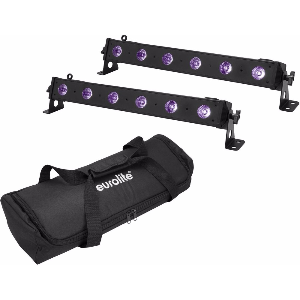 Eurolite Set 2x LED BAR-6 UV Leiste + Soft-Bag, Licht Set