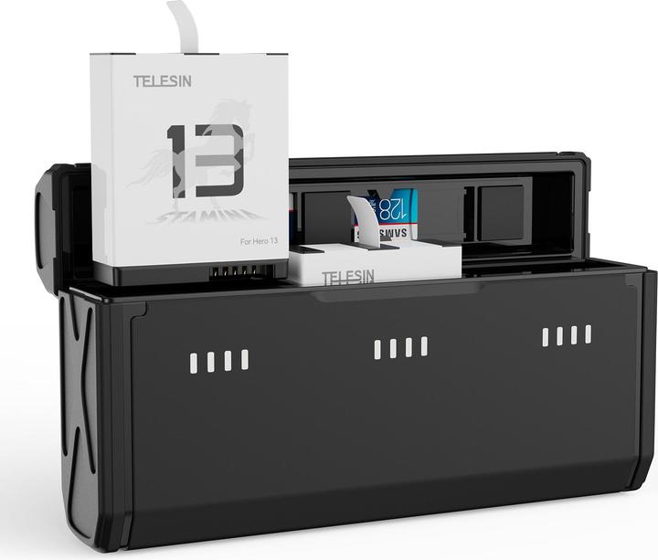 Immagine prodotto Telesin Pocket size 3-slot charger box and 2pcs Stamina battery kit 2.0 for GoPro Hero 13 Batteries