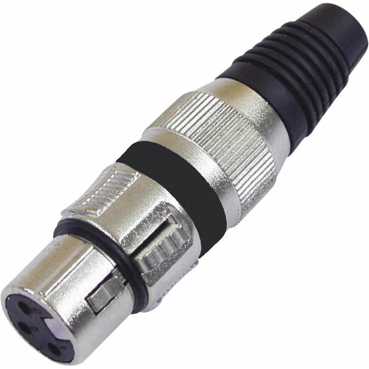 Omnitronic XLR Buchse 3pol sw 10x, Audio Stecker, Schwarz