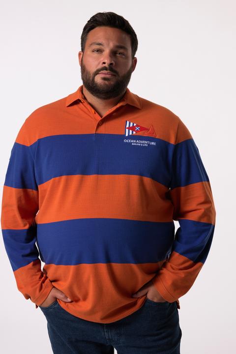 Produktbild Men+ Poloshirt, Langarm, Ringel-Piqué (4XL)