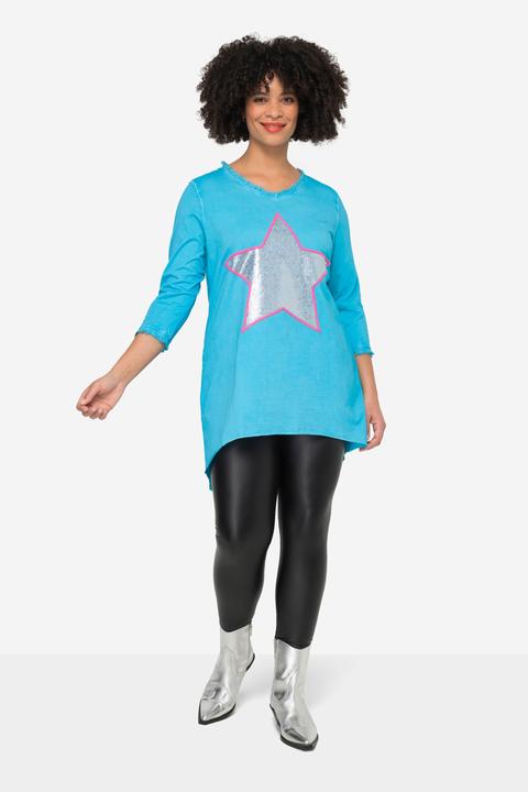 Produktbild Angel of Style T-Shirt, A-Linie, Pailletten-Stern, V-Ausschnitt, 3/4-Ärmel (48)