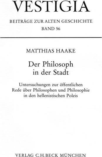 Produktbild Der Philosoph in der Stadt (Deutsch, Matthias Haake, 2007)