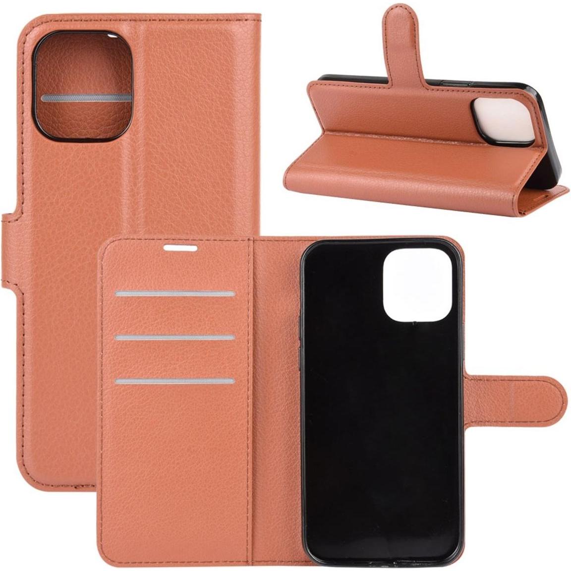 König Design Hülle Handy Schutz für Apple iPhone 12 Mini Case Cover Tasche Etuis Bumper Braun (Apple iPhone 12 mini), Sm...