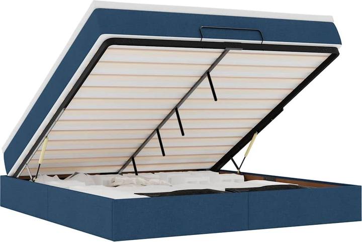 Actual product image vidaXL Ottoman bed with mattress light grey 90x200 cm fabric (90 x 200 cm)