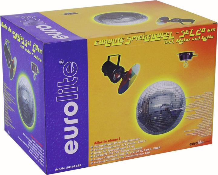 Actual product image Eurolite Mirror ball set 20cm with pinspot (20 cm)