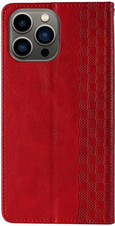 Produktbild Hurtel Magnetband-Hülle für iPhone 12 Pro Max Tasche Brieftasche + Mini-Lanyard-Anhänger Rot (Apple iPhone 12 Pro Max)