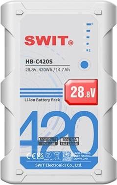 Produktbild Swit HB-C420S | 420Wh 500W Super-High-load 28V Battery, V-Mount, also ideal for long term use or hig (1 Stk., 420 mAh)