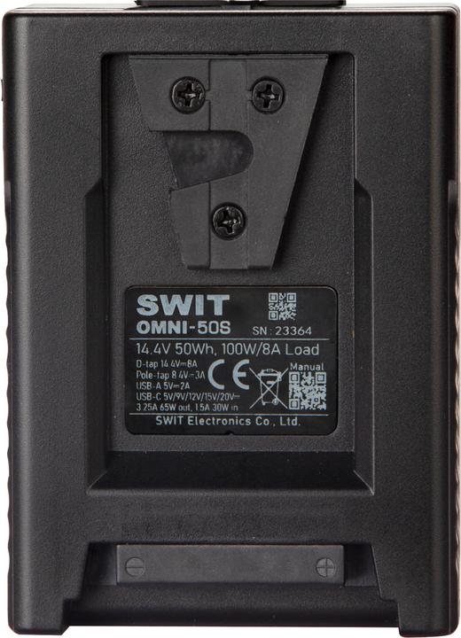 Actual product image Swit OMNI-50S | 50Wh 100W-high-load Professional Mini Battery with USB-C (Camera battery)
