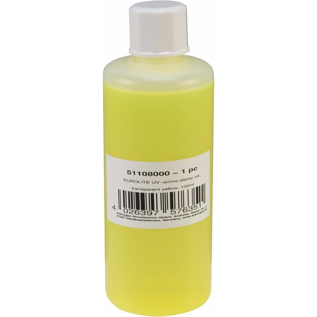 Eurolite UV-aktive Stempelfarbe, transparent gelb, 100ml, Lichttechnik Zubehör