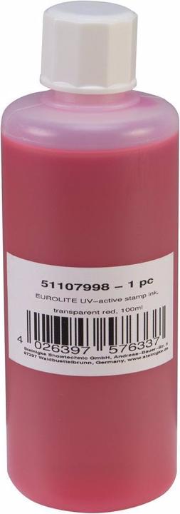 Image du produit Eurolite Encre UV-active pour tampons, rouge transparent, 100ml