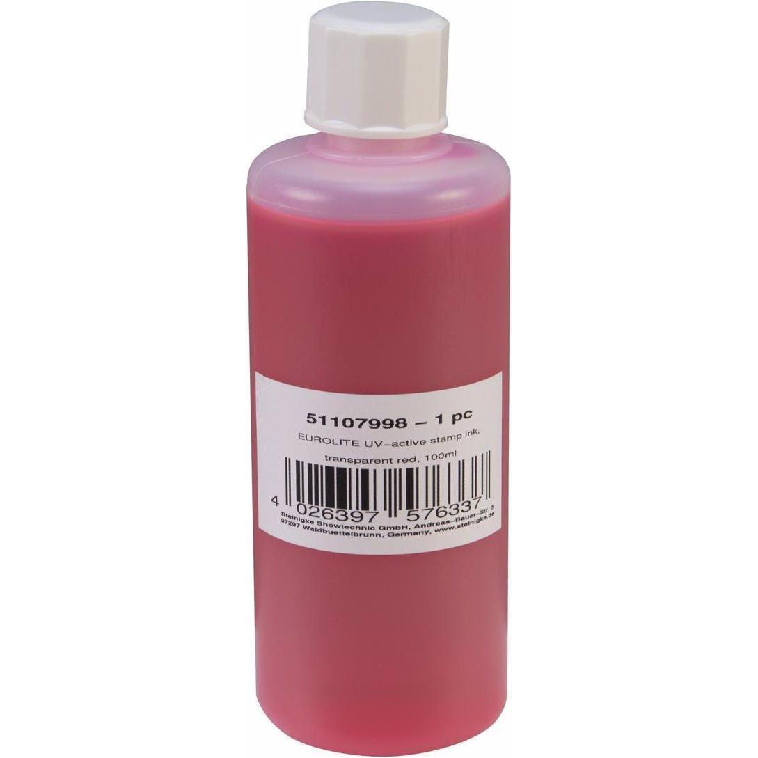 Eurolite, Stempel, UV-aktive Stempelfarbe, transparent rot, 100ml