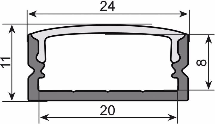 Productafbeelding Eurolite U-profiel 20mm voor LED-strip zilver 2m (200 cm)