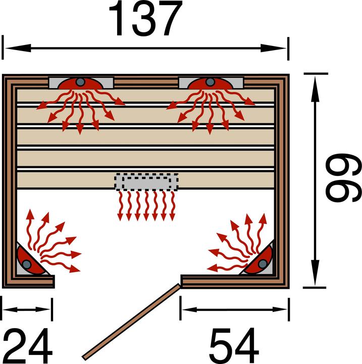 Actual product image Weka Holzbau Infrared cabin Weka Tanilla 2 137x99x190 cm