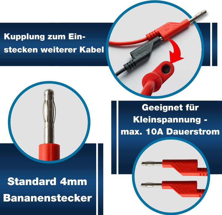Peaktech Messzubehör-Set, P 8202, 4 mm Bananenstecker