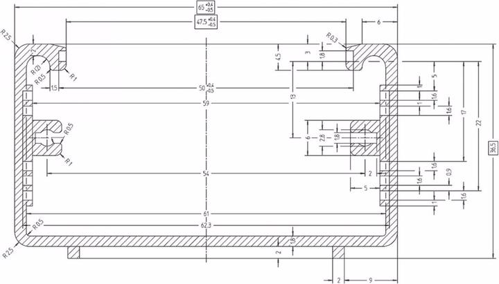 Image du produit Monacor Boîte en aluminium ABS 65 x 36,5 x 107 mm