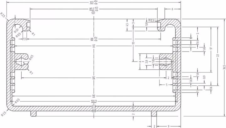 Produktbild Monacor Alu-ABS-Box 103 x 36,5 x 107 mm