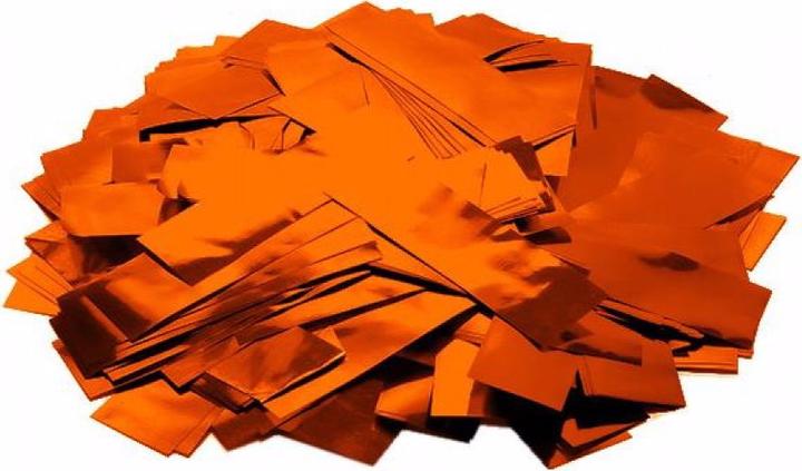 Actual product image TCM Metallic confetti rectangular 55x18mm, orange, 1kg