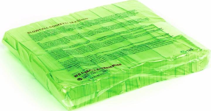 Produktbild TCM Slowfall Konfetti rechteckig 55x18mm, neongrün, UV-aktiv, 1kg