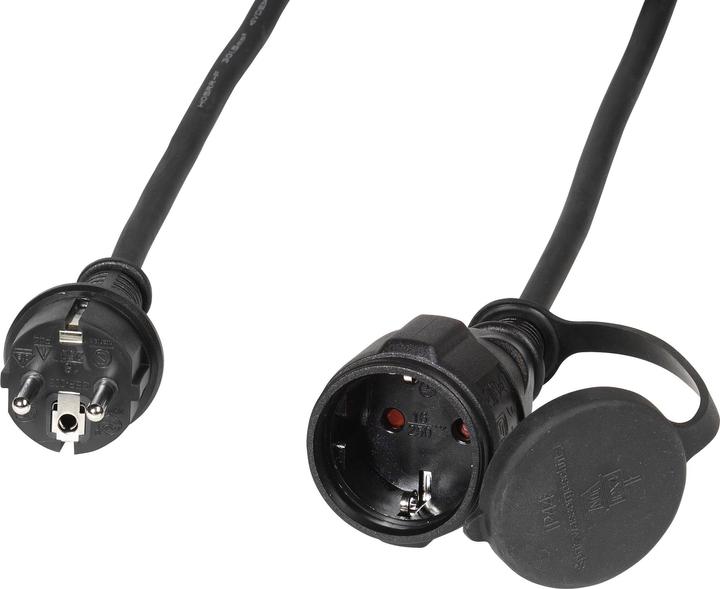 Vivanco Outdoor Verlängerungskabel 25m, Schuko Stecker - Schwarz (25 m, CEE 7/3)