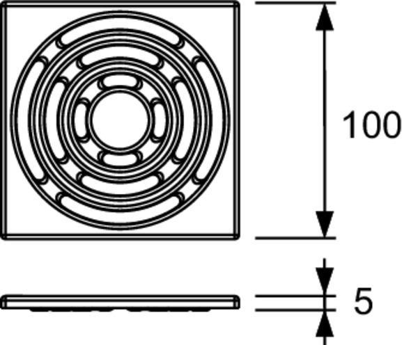 Image du produit TECE TECEdrainpoint S Grille design, acier inoxydable, 100x100mm (100 mm)