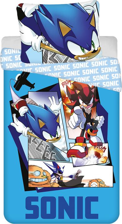 Actual product image Tinisu Sonic the Hedgehog bed linen - soft cotton 140x200 cm pillow and duvet