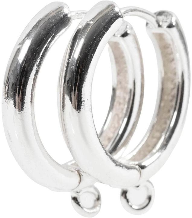 Immagine prodotto Creativ Company Ohrring 2 x 2 Paar, Versilbert, Material: Messing (Ottone)
