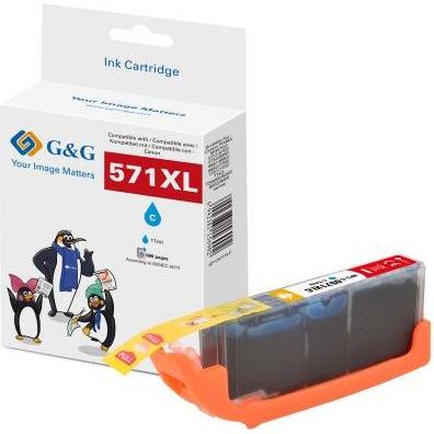 G&G HXL-Patrone kompatibel mit CLI-571XLC/ 0332C001, Accessori per stampante