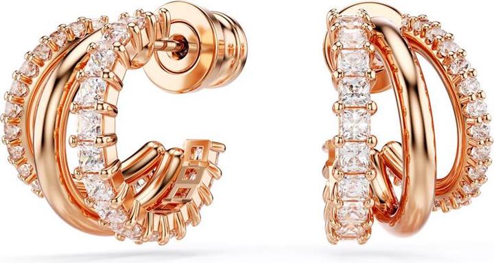 Immagine prodotto Swarovski Orecchini a cerchio iperbole vari tagli mini in oro rosa bianco (Metallo Swarovski)