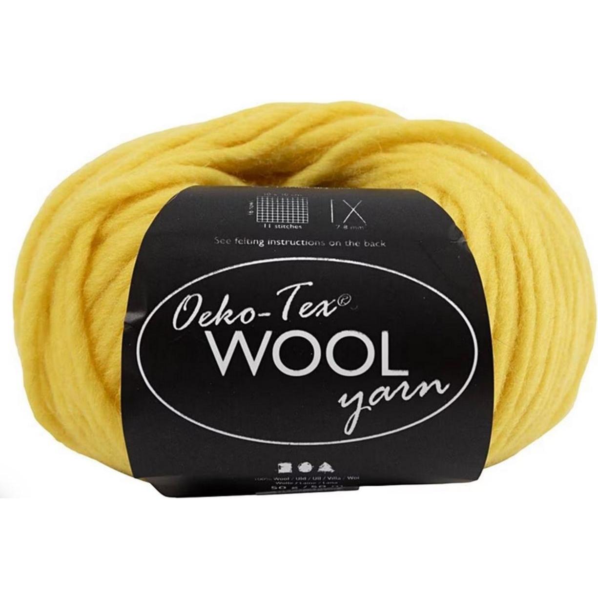 Creativ Company Wolle Oeko-Tex 50 g, Gelb, Garn + Wolle, Gelb