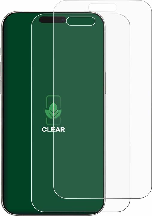 Produktbild ScreenLeaf Schutzfolie nachhaltiger Displayschutz Displayschutzfolie Folie Klar Transparent (2 Stück, Apple iPhone 16 Plus)
