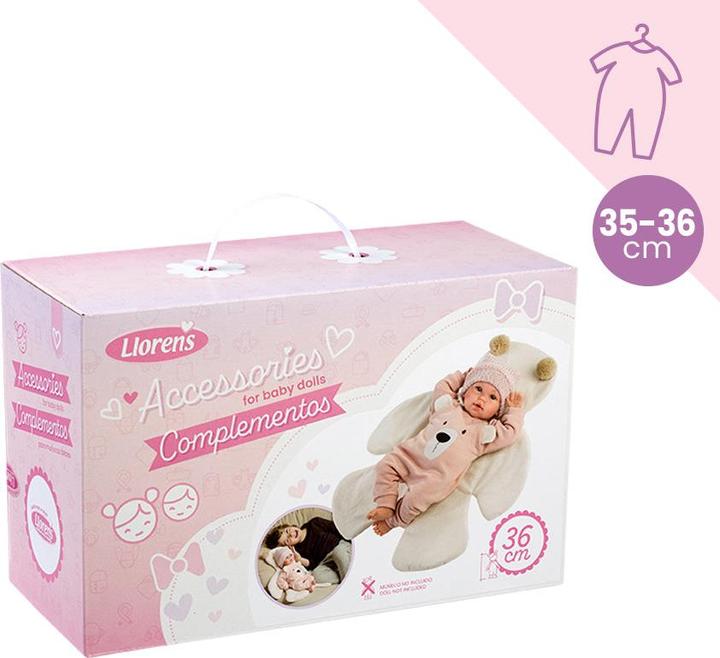 Productafbeelding Llorens Beer deken & romper roze 36cm