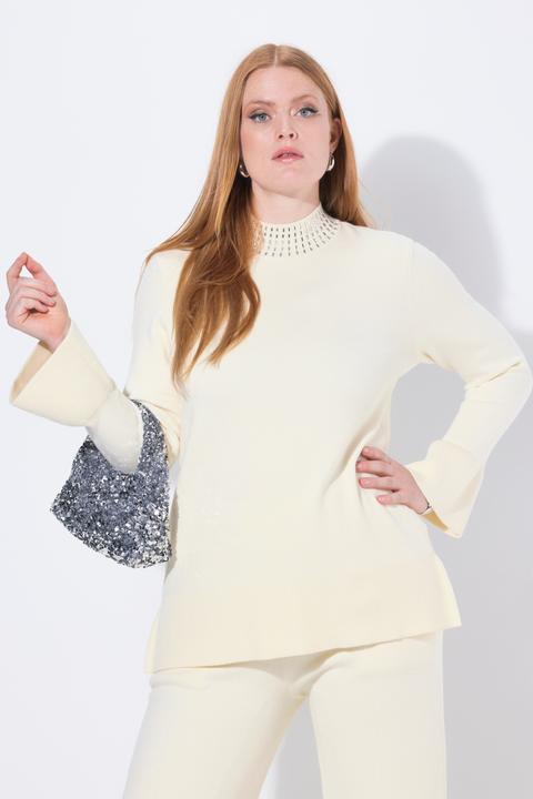 Produktbild Ulla Popken Pullover, Volantärmel, Stehkragen, Langarm (54)