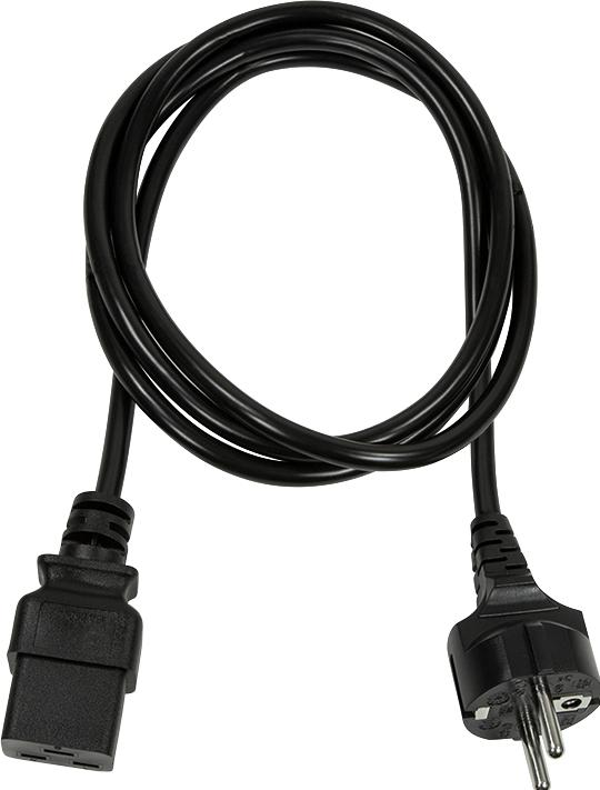 Produktbild LogiLink Power Cord CEE 7/7-IEC C19 black 1.00m (1 m)