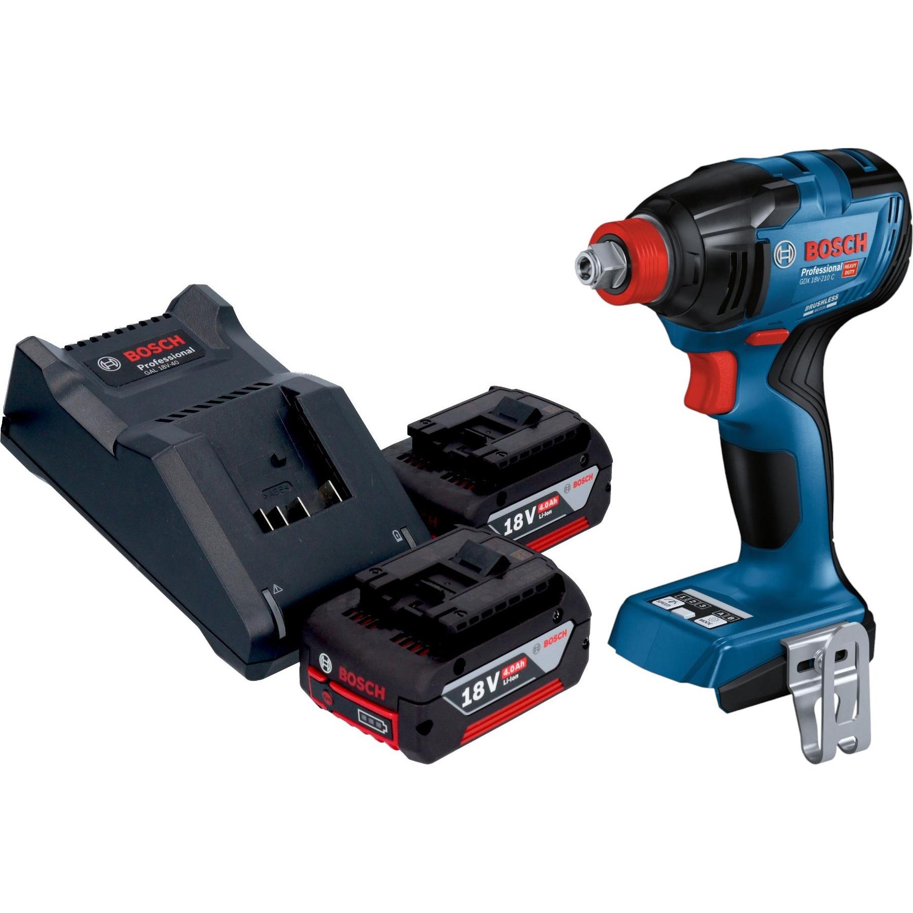 Bosch Professional, Bohrmaschine + Akkuschrauber, Bosch GDX 18V-210 C Professional Akku Drehschlagschrauber 18 V 210 Nm ...