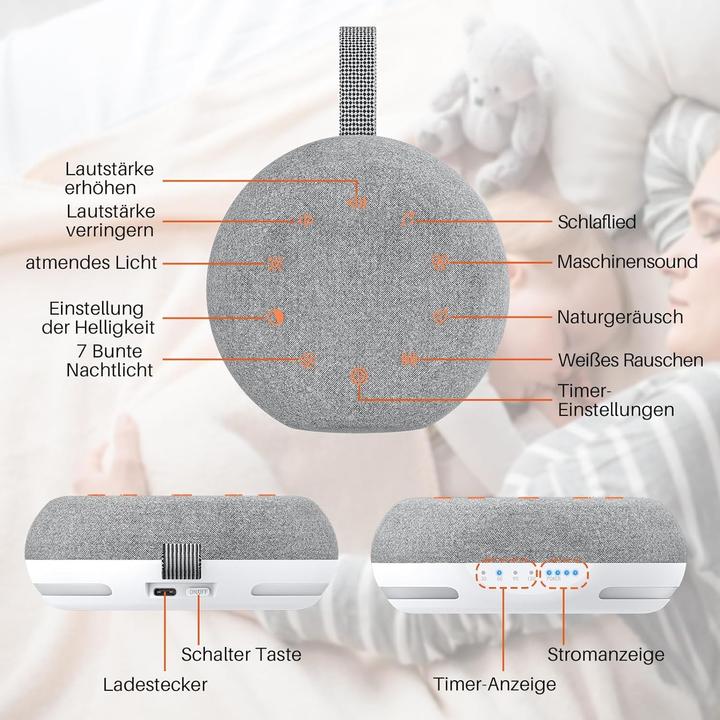 Produktbild Milkii White Noise Maschine für Babys – Sanfte Einschlafhilfe