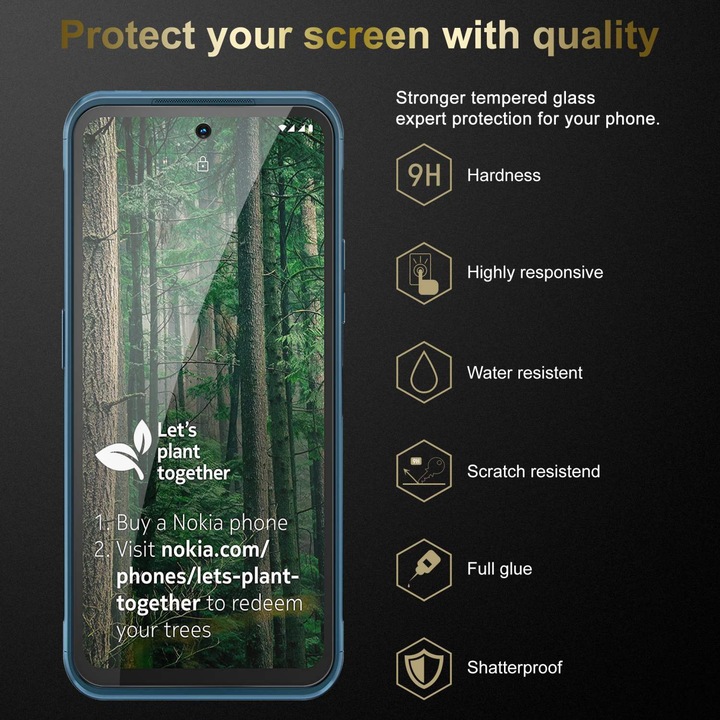 Actual product image Cadorabo Display protection glass (3 Piece, Nokia XR20)