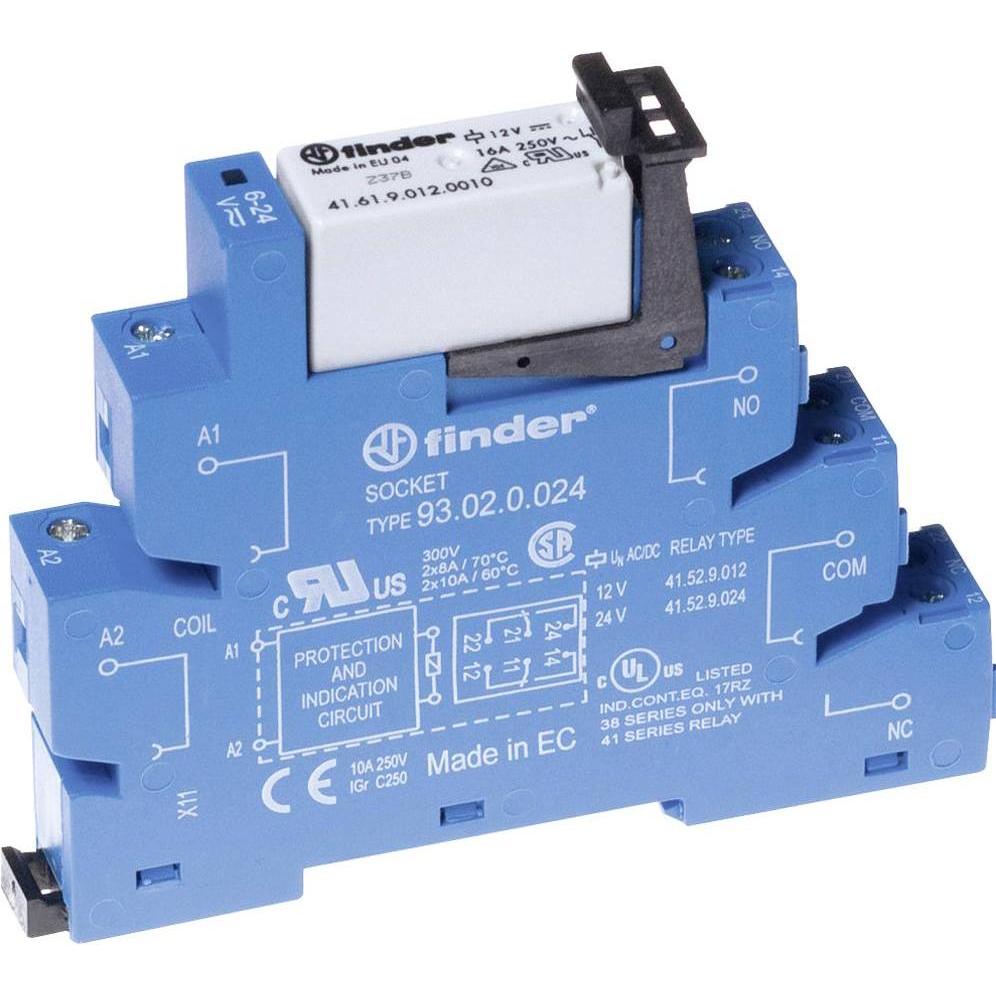 10x Finder 38.01.7.024.0050 Koppelrelais 24 V/DC 16 A 1 Wechsler 10 St., Relais
