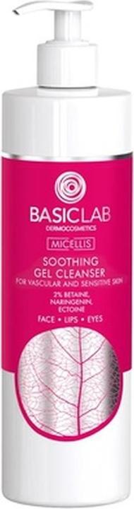 BasicLab BASICLAB Micellis kojący żel oczyszczający do skóry naczynkowej 2% Betainy, Naryngenina, Ektoina (Reinigungstücher Gesicht, 300 ml)