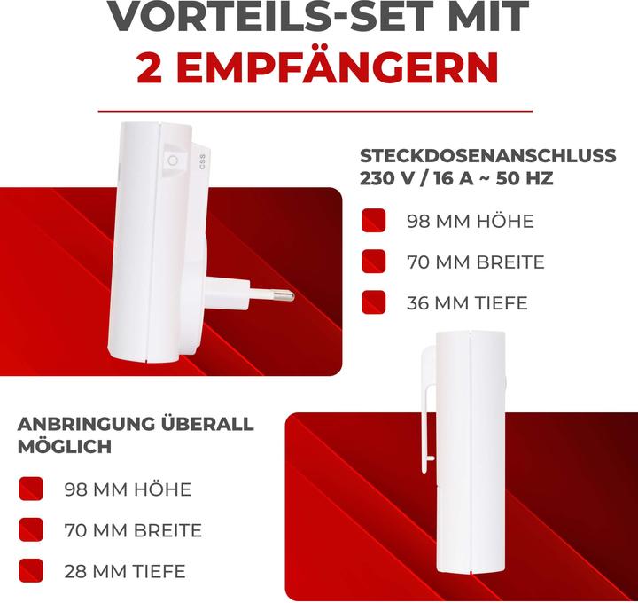Image du produit Heidemann Set de carillon sans fil HX Twin (Funk)