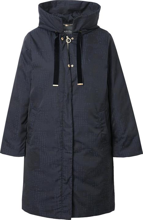 Image du produit Ulla Popken Manteau matelassé à capuche, motif pied-de-poule et fermeture éclair à double curseur (50, 52)