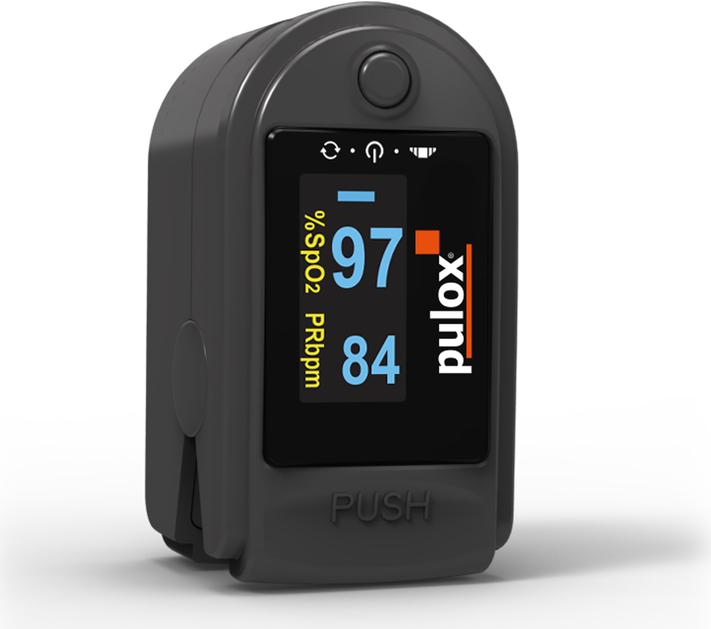 Actual product image Pulox Pulse oximeter PO-200A with alarm black