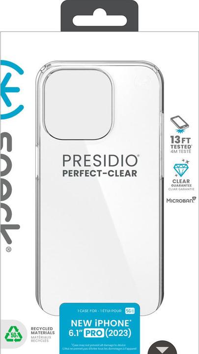 Immagine prodotto speck Custodia per dispositivo mobile Presidio Perfect (6.1") Cover Trasparente (Apple iPhone 15 Pro)