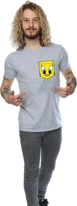 Image du produit Looney Tunes - T-shirt TWEETY PIE FACE FAUX POCKET - Homme (XL)