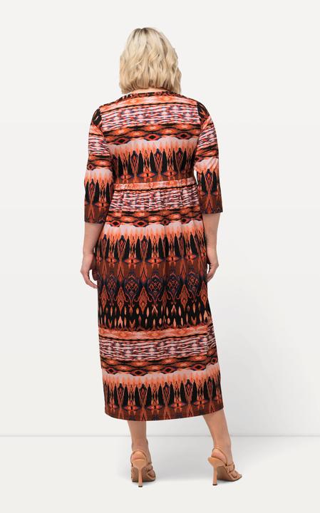Produktbild Ulla Popken Jerseykleid, A-Linie, Zierbänder, Rundhals, 3/4-Arm (50, 52)