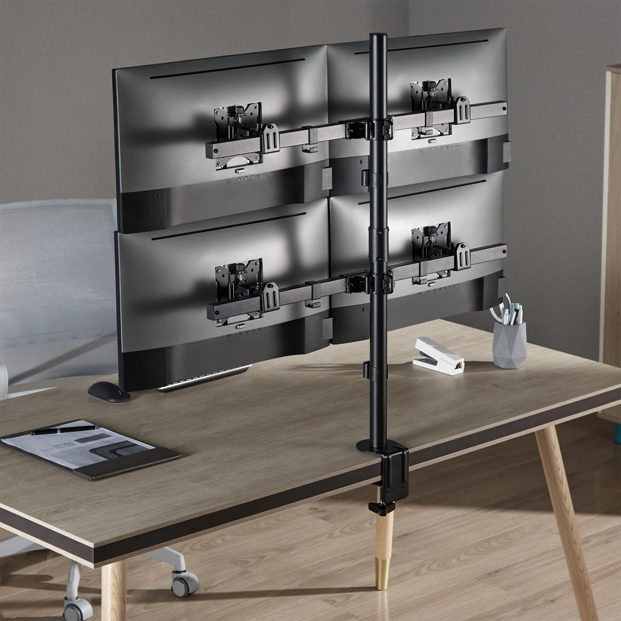Thumbnail - InLine Tischhalterung, für 4x LCD-/LED-Display bis 81cm (32"), max. 9kg, schwarz (Esstisch, 32"), Monitor Halterung, Sch...